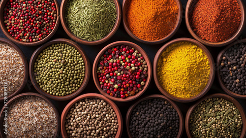 Vibrant Palette of Indian Spices on a White Background