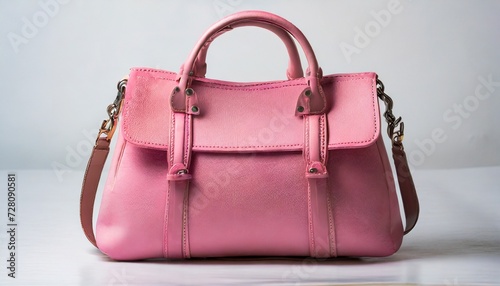 pink female bag on a white background