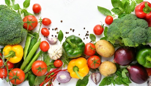 fresh vegetables background white background with vegetables