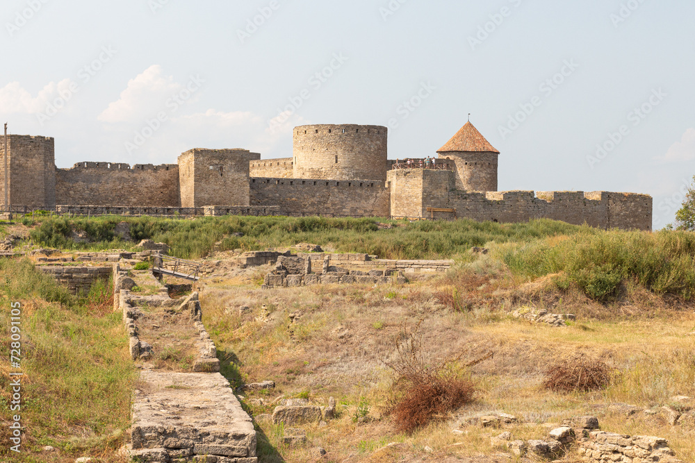 A view of Bilhorod-Dnistrovskyi fortress or Akkerman fortress (also known as Kokot) is a historical and architectural monument of the 13th-14th centuries. Bilhorod-Dnistrovskyi. Ukraine
