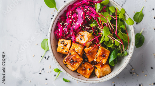 Grilled Tofu and Dragon Fruit Buddha Bowl  A Healthy and Colorful Meal