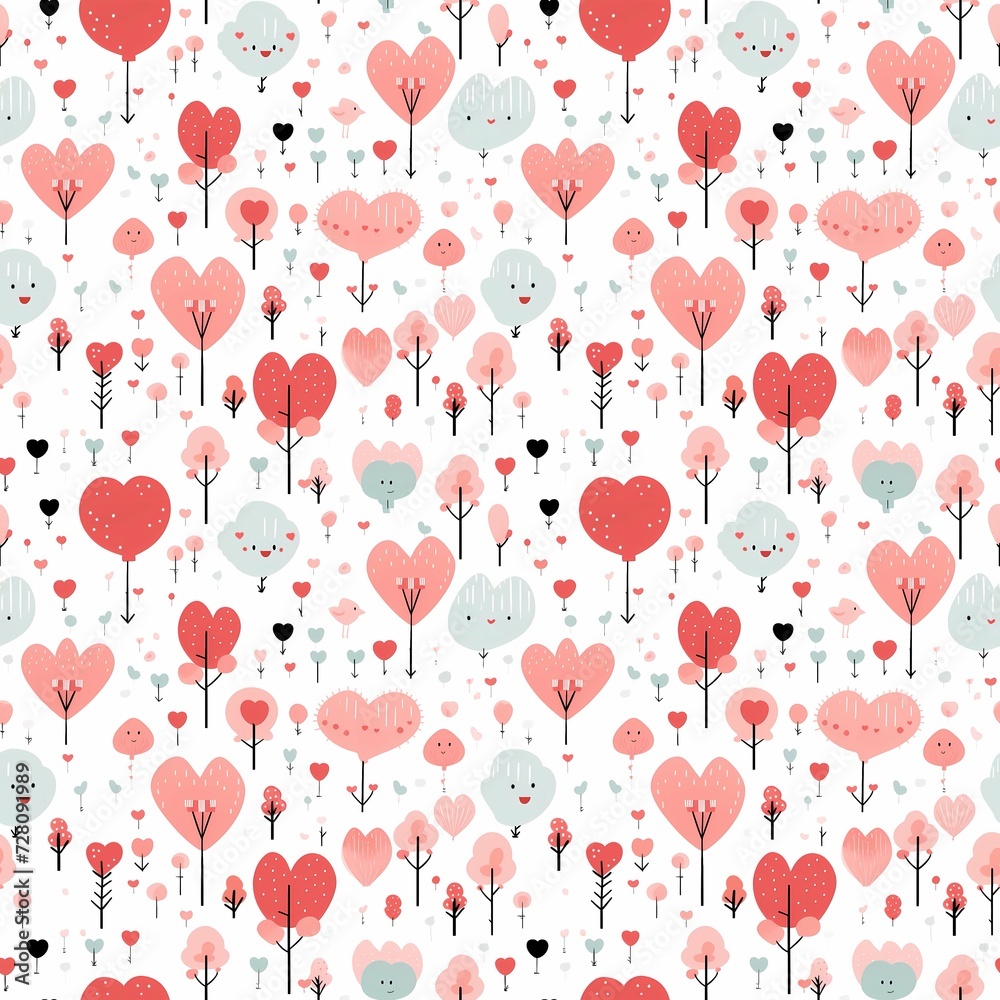 Seamless pattern for Valentine's Day, cute boho style seamless pattern patter Seamless pattern for Valentine's Day, cute boho style seamless pattern patter