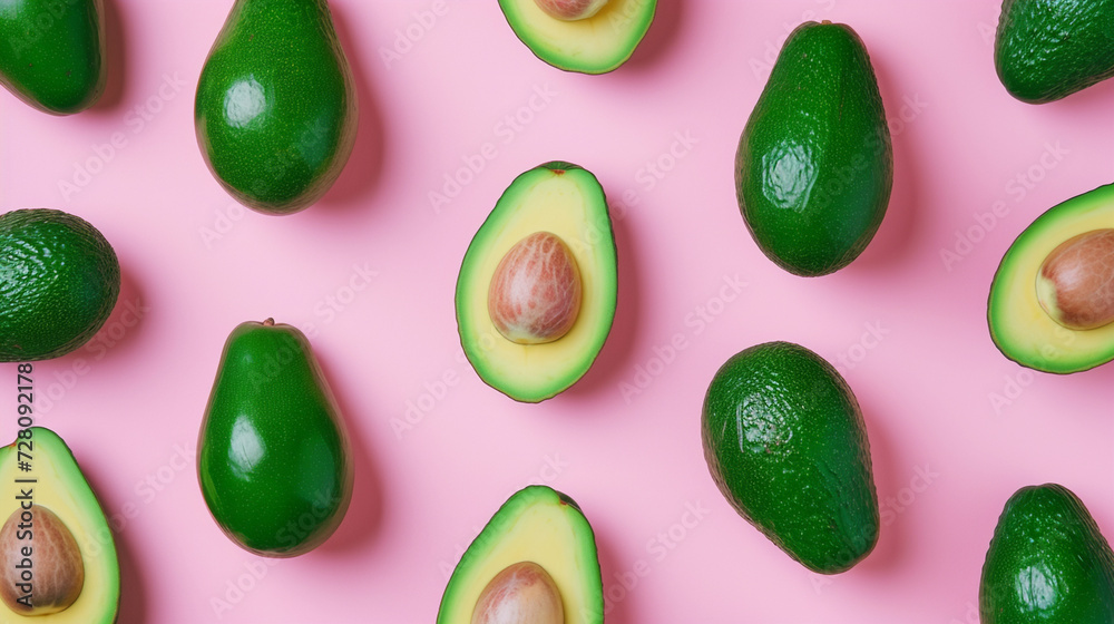 Vibrant Pink and Avocado Pop Art Design - A Summer Food Concept