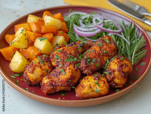 Plate of Food With Potatoes, Carrots, and Green Beans