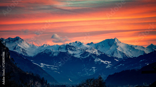 sunset in the mountains winter © aBSicht