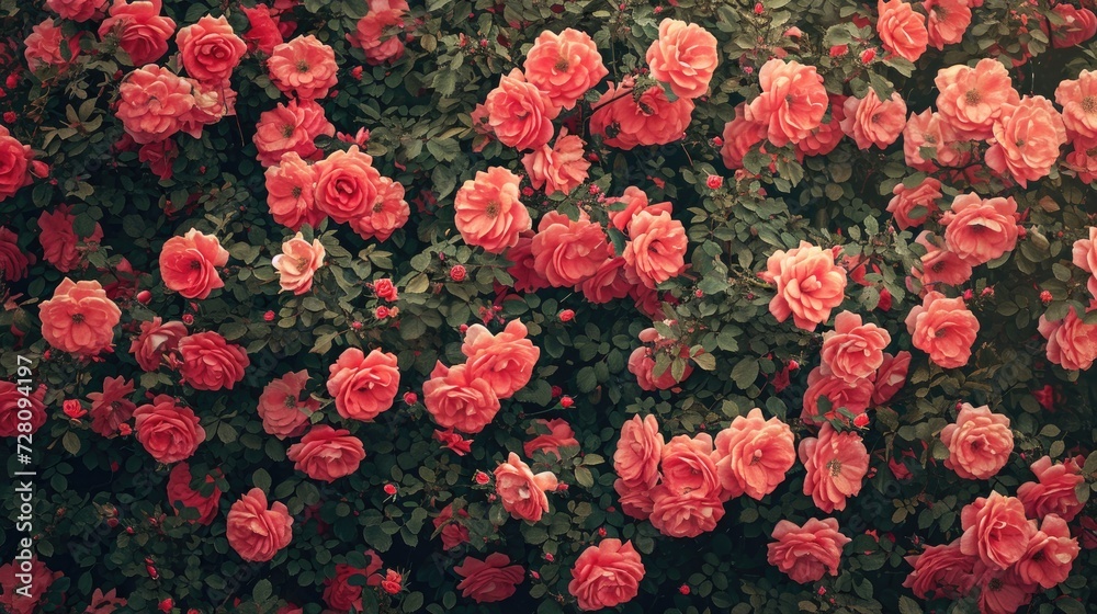 Rose bush texture background generative AI