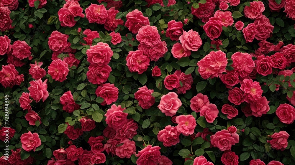 Rose bush texture background generative AI Rose bush texture background generative AI