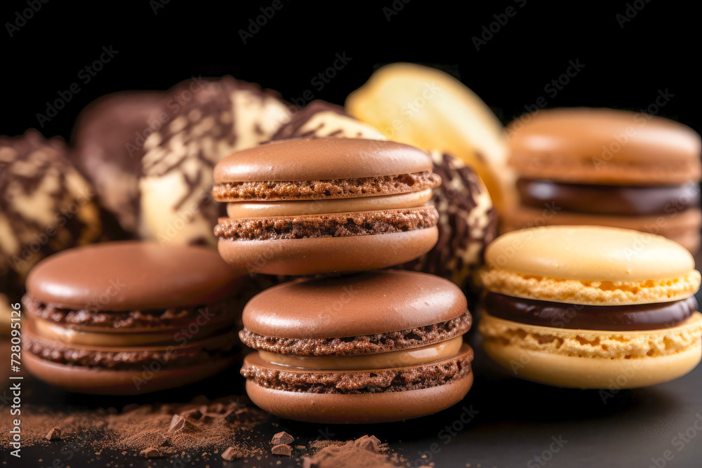 Colorful French macarons dessert Colorful French macarons dessert