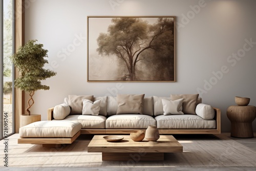 A visual representation of a well-lit living room with ample natural light, showcasing comfortable seating arrangements and inviting decor. minimalism detailed photography © Magiurg