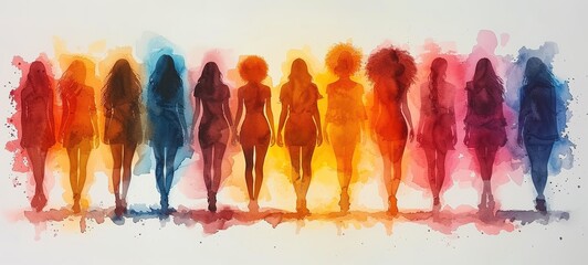 Collage of diverse and inclusive women from around the world, concept of international women's day