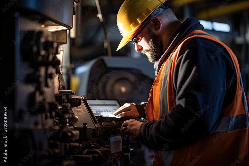 Bustling factory floor, a skilled technician adjusts the settings on a sophisticated biomass processing machine. Bustling factory floor, a skilled technician adjusts the settings on a sophisticated biomass processing machine.