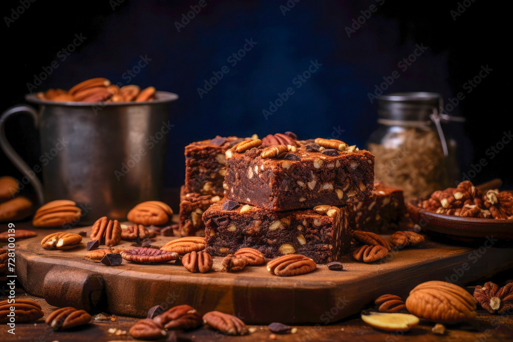 Finish plate dining, brownie gourmet dessert Finish plate dining, brownie gourmet dessert