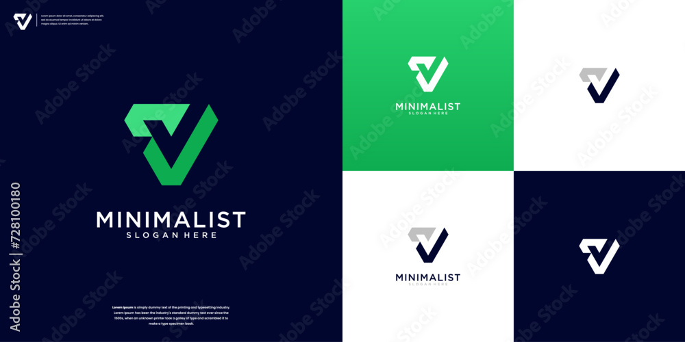 Modern abstract simple Letter V logo.