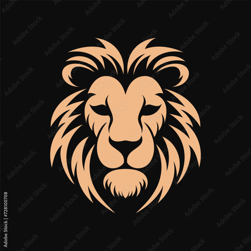 Lion head logo template. luxury design. Vector illustration
