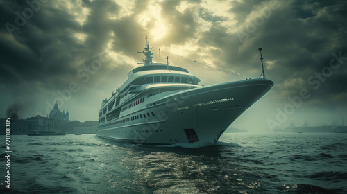 Giant cruise ship moors off Venice photo