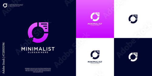 Creative Letter O and magnifier logo design