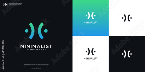 Letter H initial logo icon design template. minimalist, modern, elegant