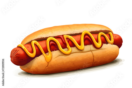 Hot Dog Extravaganza: Verlockender Snack auf weißem Grund