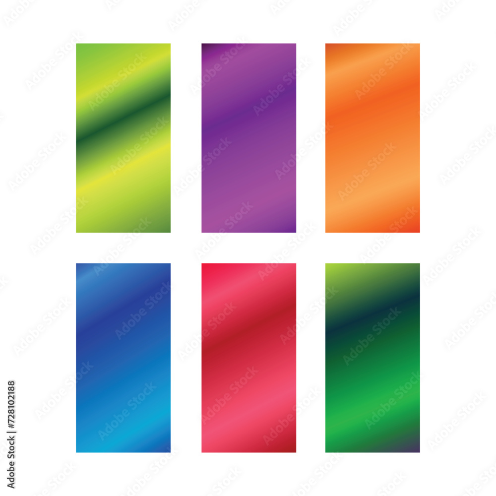 Set of colorful gradient background screen minimal design