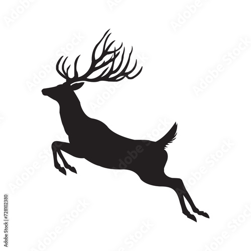 jumping a silhouette  vector deer.eps