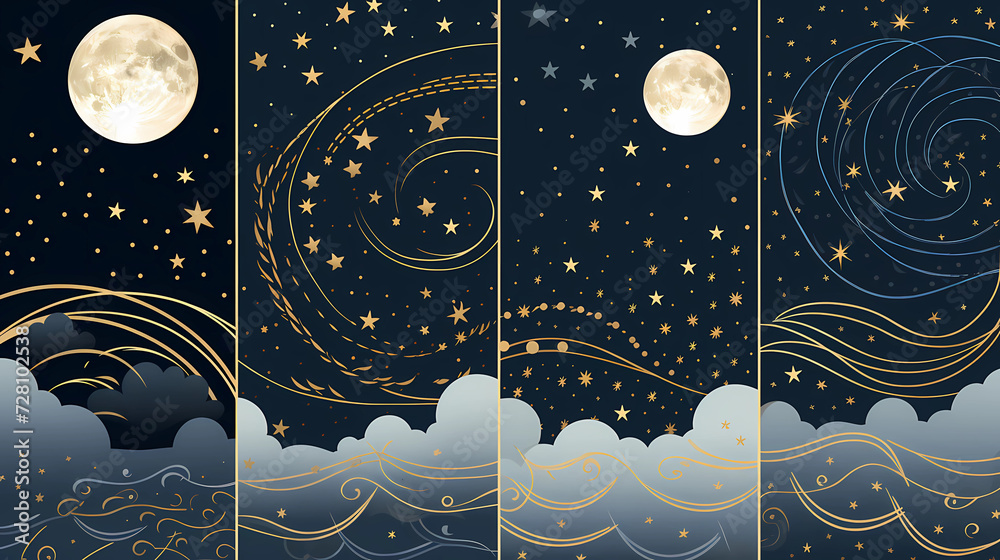 Obraz premium Celestial Sky Pattern