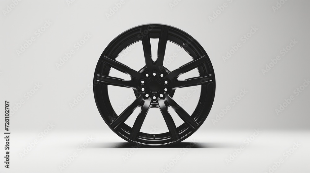 black wheel on white background