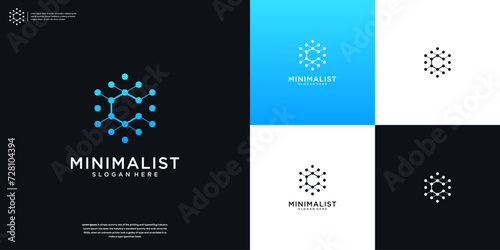 Abstract letter C Technology logo design template.