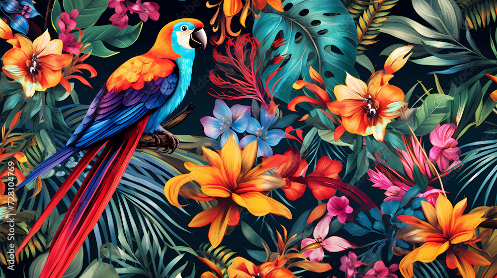 Fototapeta premium Tropical Bliss: Paradise Pattern
