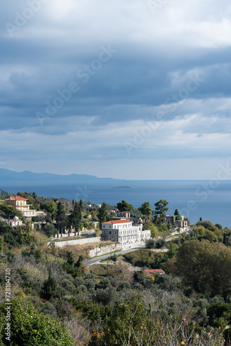 view of the city of Kymi in Evia, Greece