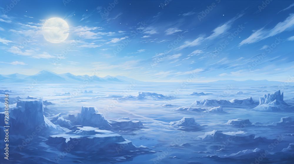 Frost landscape blue and white Frost landscape blue and white
