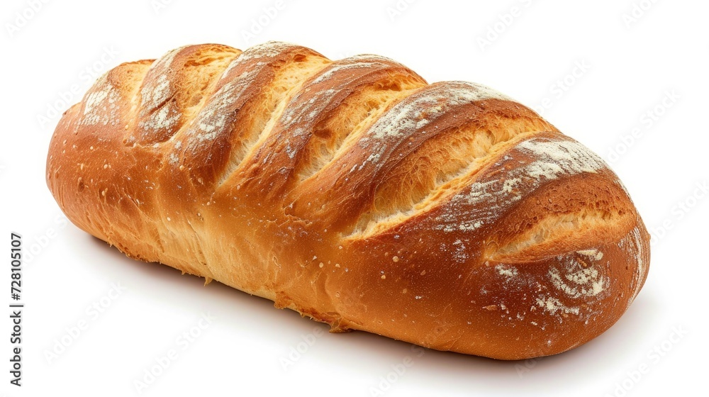 Loaf of bread isolated on white background. Whole bread.Horizontal frame.Studio Loaf of bread isolated on white background. Whole bread.Horizontal frame.Studio