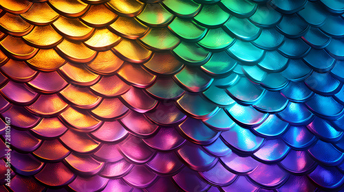 Shimmering colorful scales