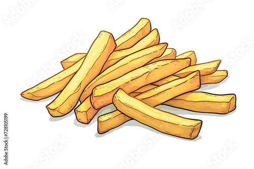 Goldene Verlockung: Knusprige Pommes Frites auf weißem Grund