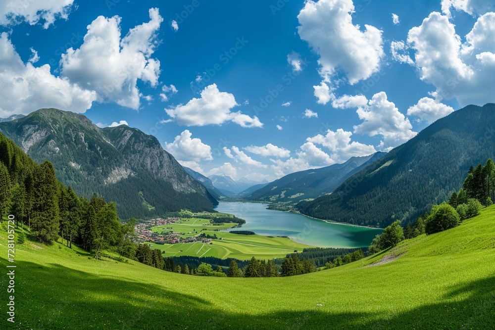 Austria Tyrol Petrissa Panoramic view of mountain