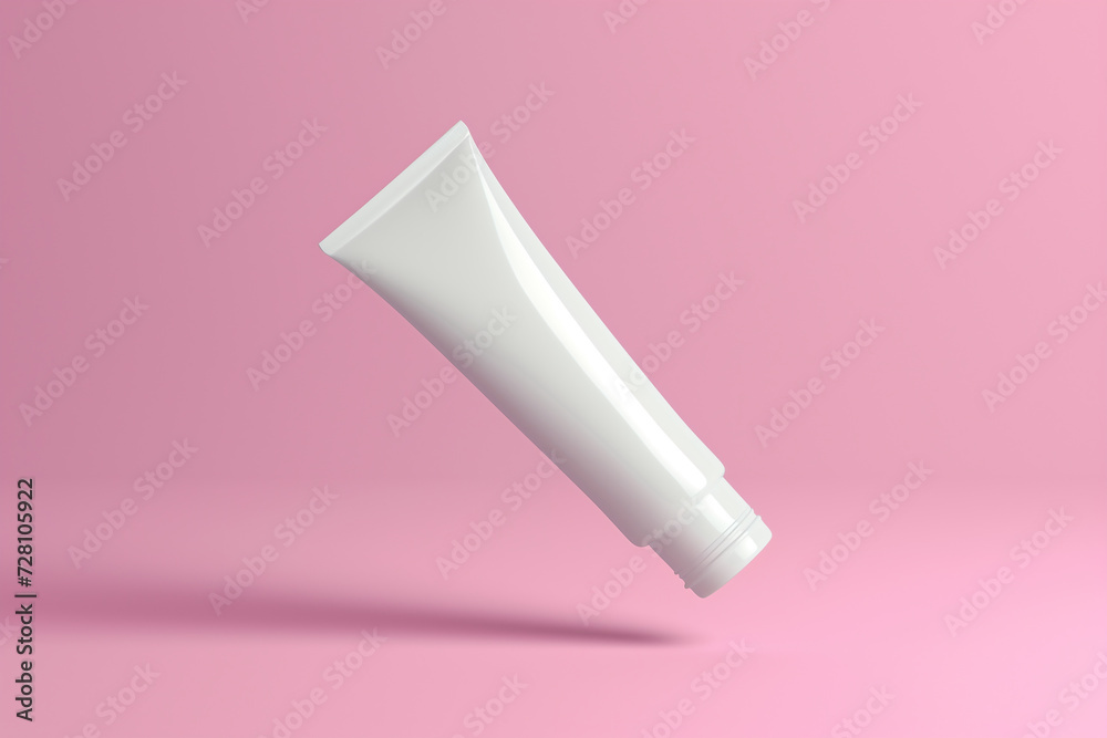Mock-up of a cosmetic product, skin cream, beauty, pink background