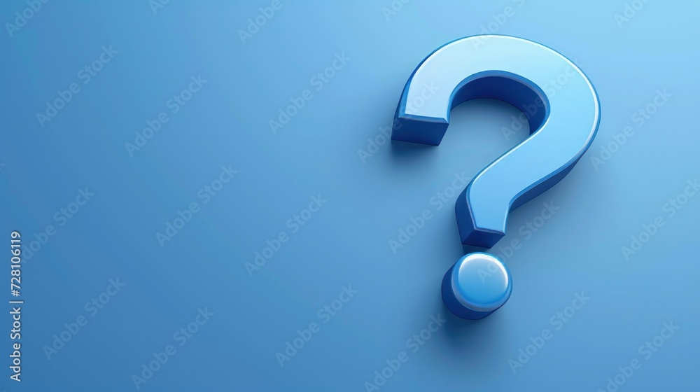 Realistic 3d blue question mark vector Illustration Realistic 3d blue question mark vector Illustration