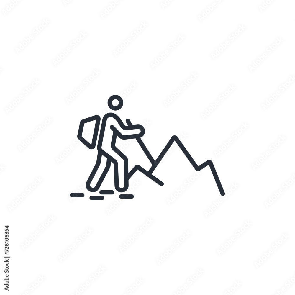 hike icon. vector.Editable stroke.linear style sign for use web design,logo.Symbol illustration.