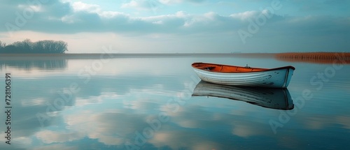 A Small Boat Floating on a Lake © DigitalMuseCreations