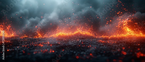 Dark Background With Orange and Black Fire: Fiery Illumination