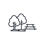 picnic table icon. vector.Editable stroke.linear style sign for use web design,logo.Symbol illustration.