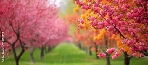 Awakening the Beauty of Spring  Vibrant Trees Blossoming with the Essence of Spring