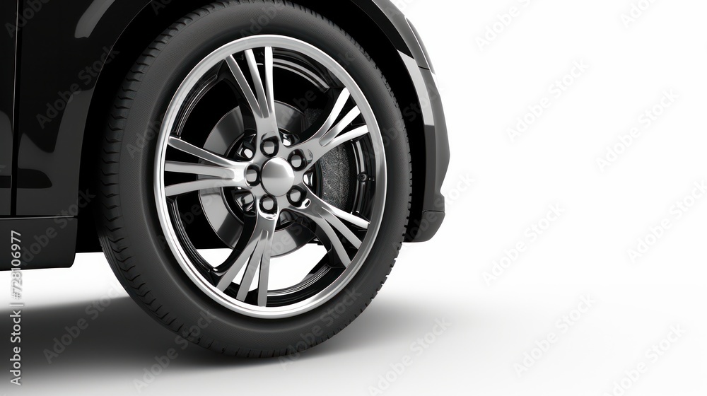 Shiny new car wheel isolated on white background Shiny new car wheel isolated on white background