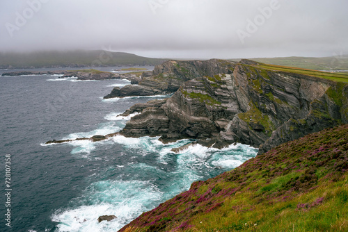 Kerry cliff in a cloudy day