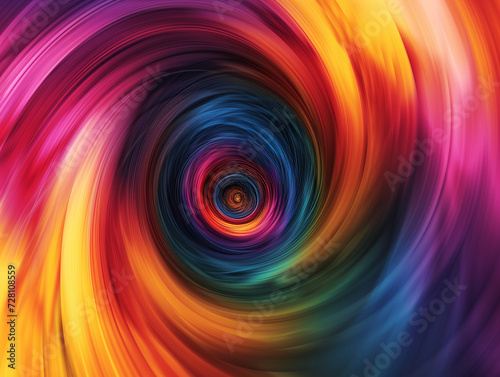 Abstract Swirling Vortex of Colors and Motion