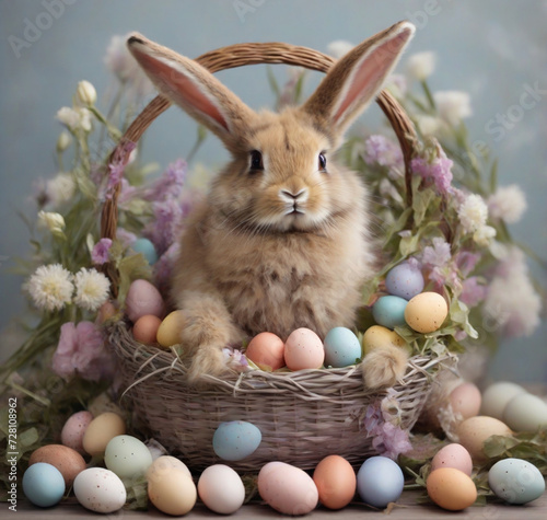 easter bunny in basket