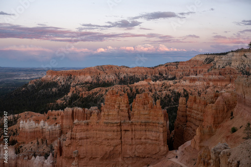 Landscape Of Navajo Loop and Surrounding Hoodoos With Morning Light