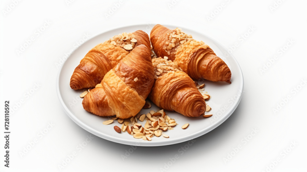 Top view image of sliced french croissant