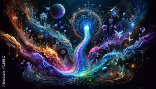 Surreal ETL Data Transformation: Vibrant streams in cosmic void morph into refined mechanisms and converge in futuristic city. © TechArtTrends