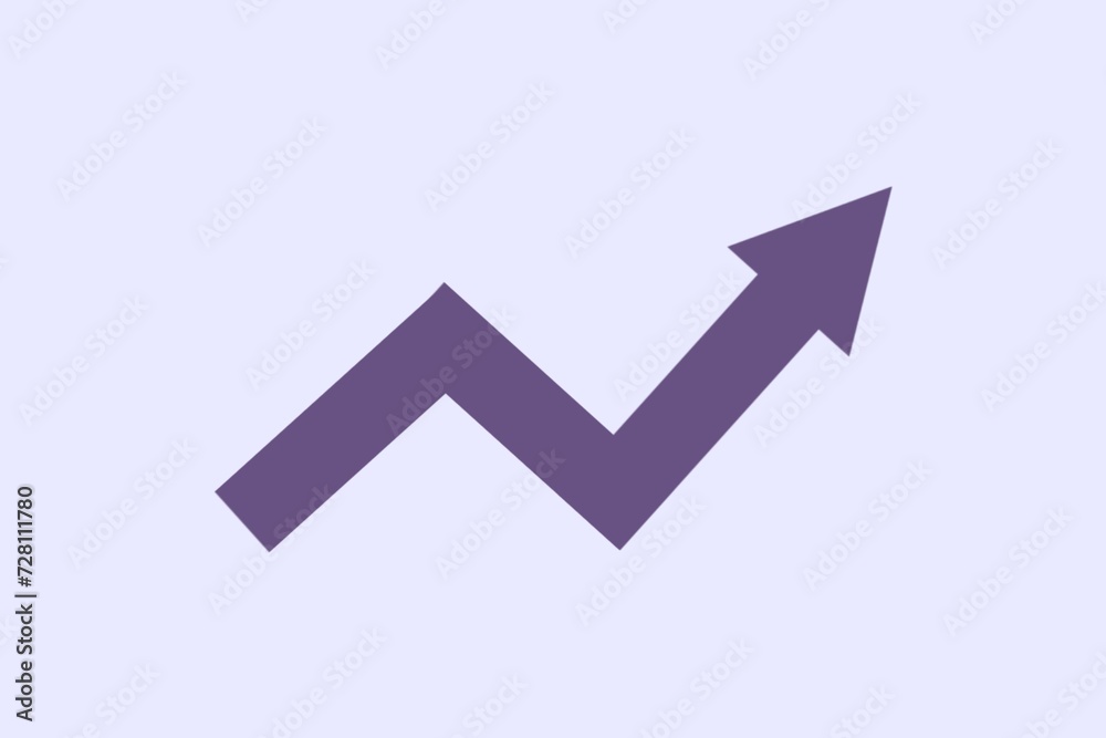 Growing business purple arrow on white background. Business concept, growing chart. Concept of sales symbol icon with arrow moving up. Economic Arrow With Growing Trend. Flat design. Growing business purple arrow on white background. Business concept, growing chart. Concept of sales symbol icon with arrow moving up. Economic Arrow With Growing Trend. Flat design.