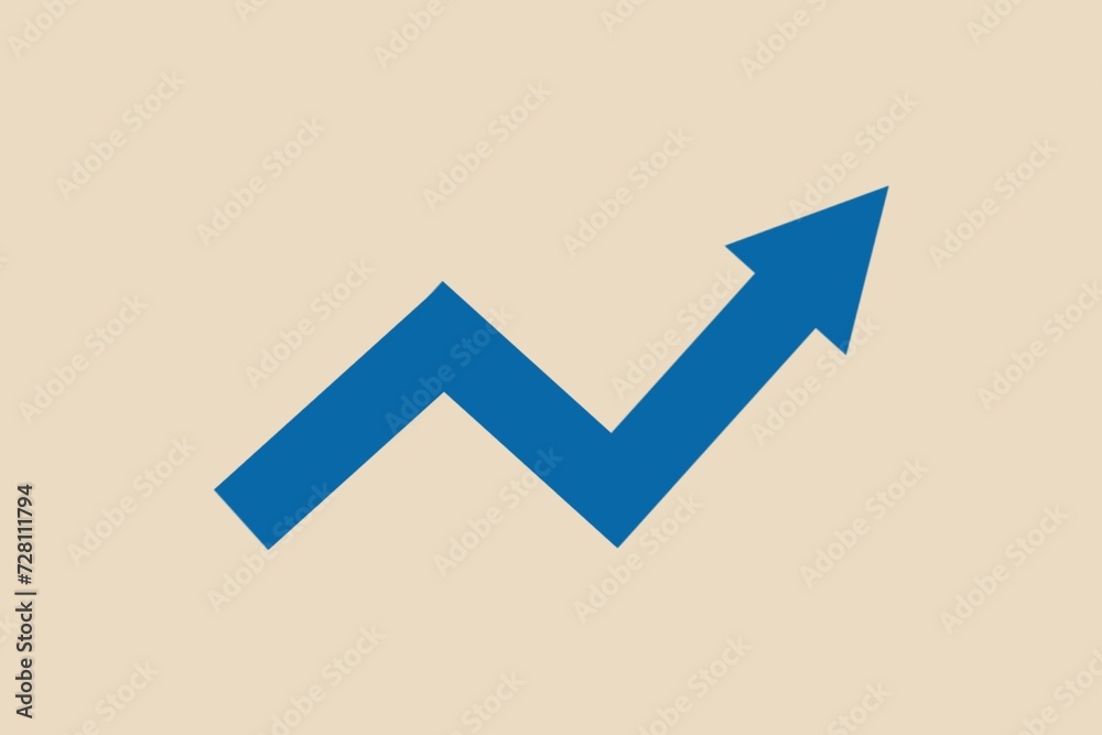 Growing business blue arrow on white background. Business concept, growing chart. Concept of sales symbol icon with arrow moving up. Economic Arrow With Growing Trend. Flat design. Growing business blue arrow on white background. Business concept, growing chart. Concept of sales symbol icon with arrow moving up. Economic Arrow With Growing Trend. Flat design.